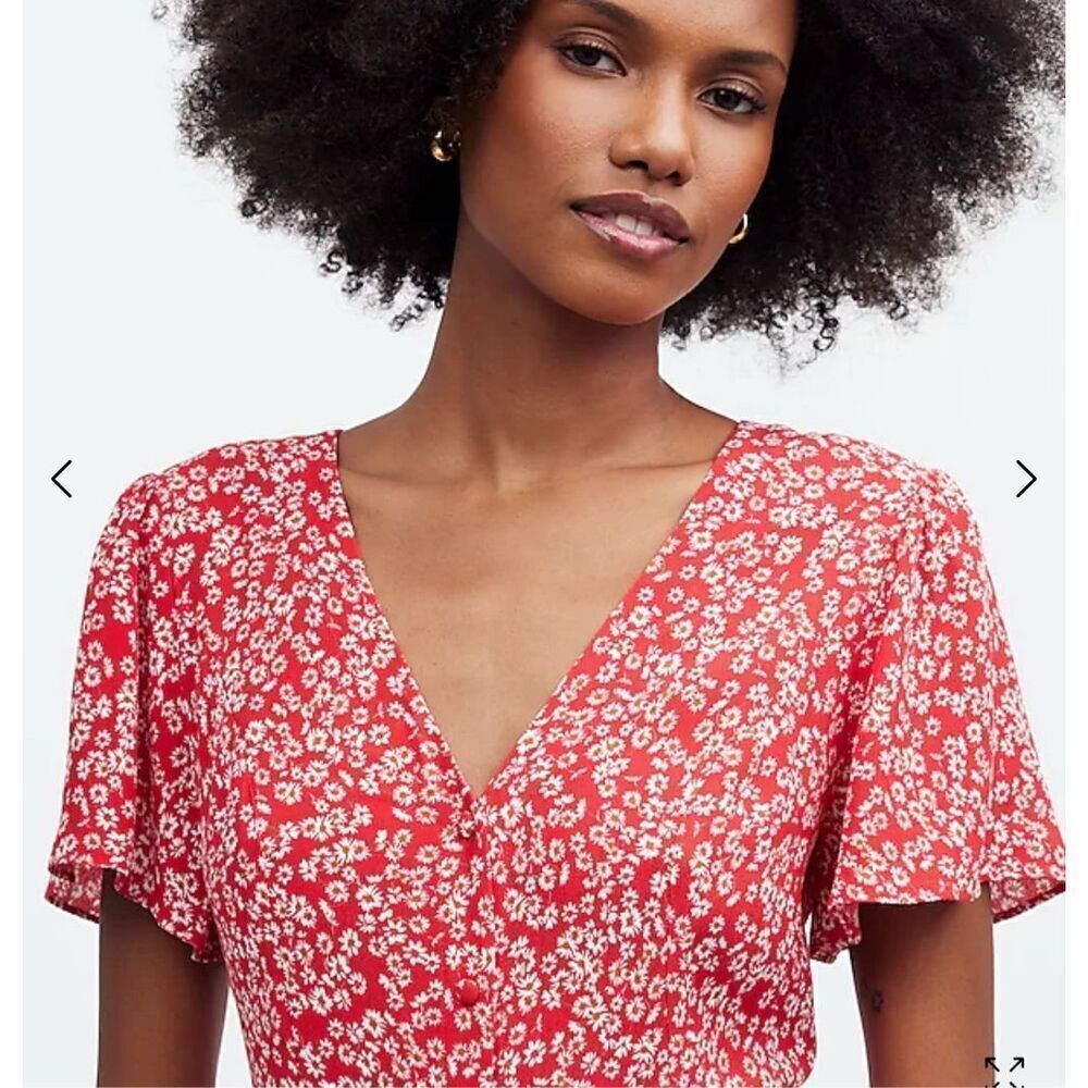 $138 Madewell Flutter-Sleeve Mini Dress in Floral size 2 m7 - Picture 3 of 7